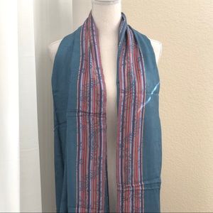 Light blue and multicolor scarf